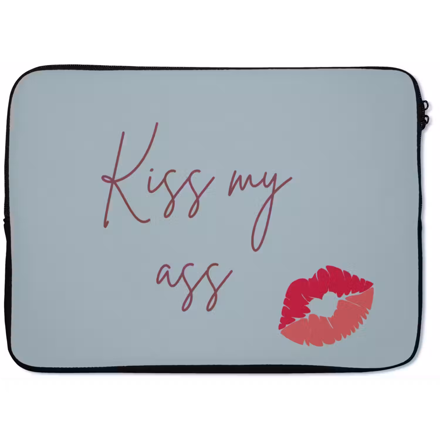 Kiss my ass - Lip - Blauw laptophoes neopreen klein -zkaufland3dotto