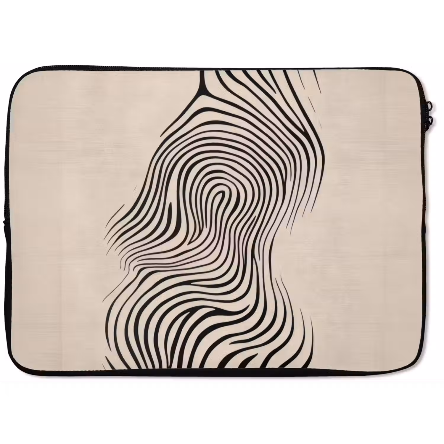 Lijnen - Abstract - Golvend - Zwart laptophoes neopreen klein -zkaufland3dotto