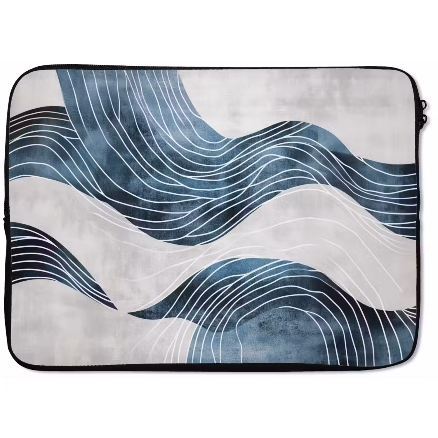 Lijnen - Golven - Abstract - Blauw laptophoes neopreen klein -zkaufland3dotto