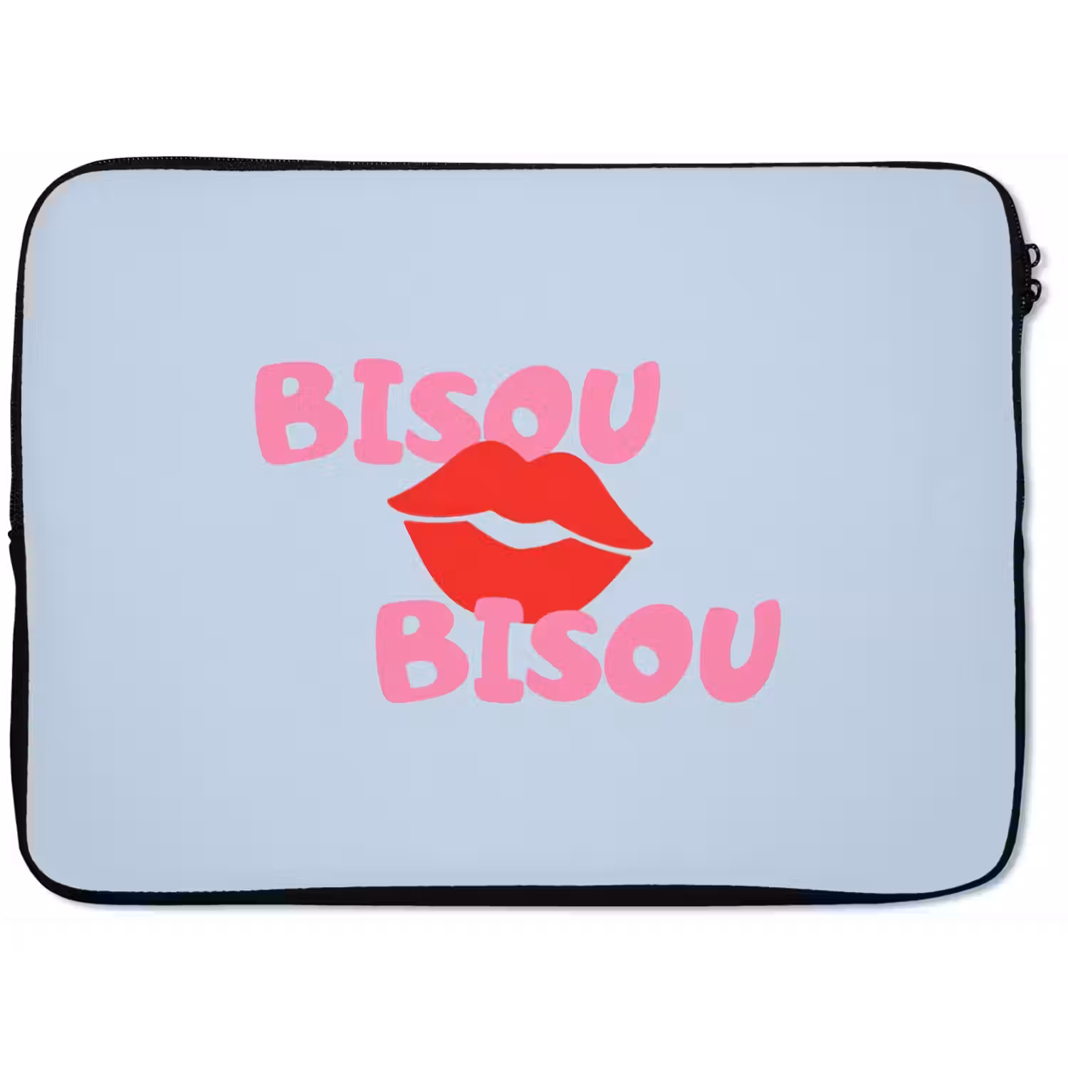 Lippen - Bisou - Blauw laptophoes neopreen klein -zkaufland3dotto