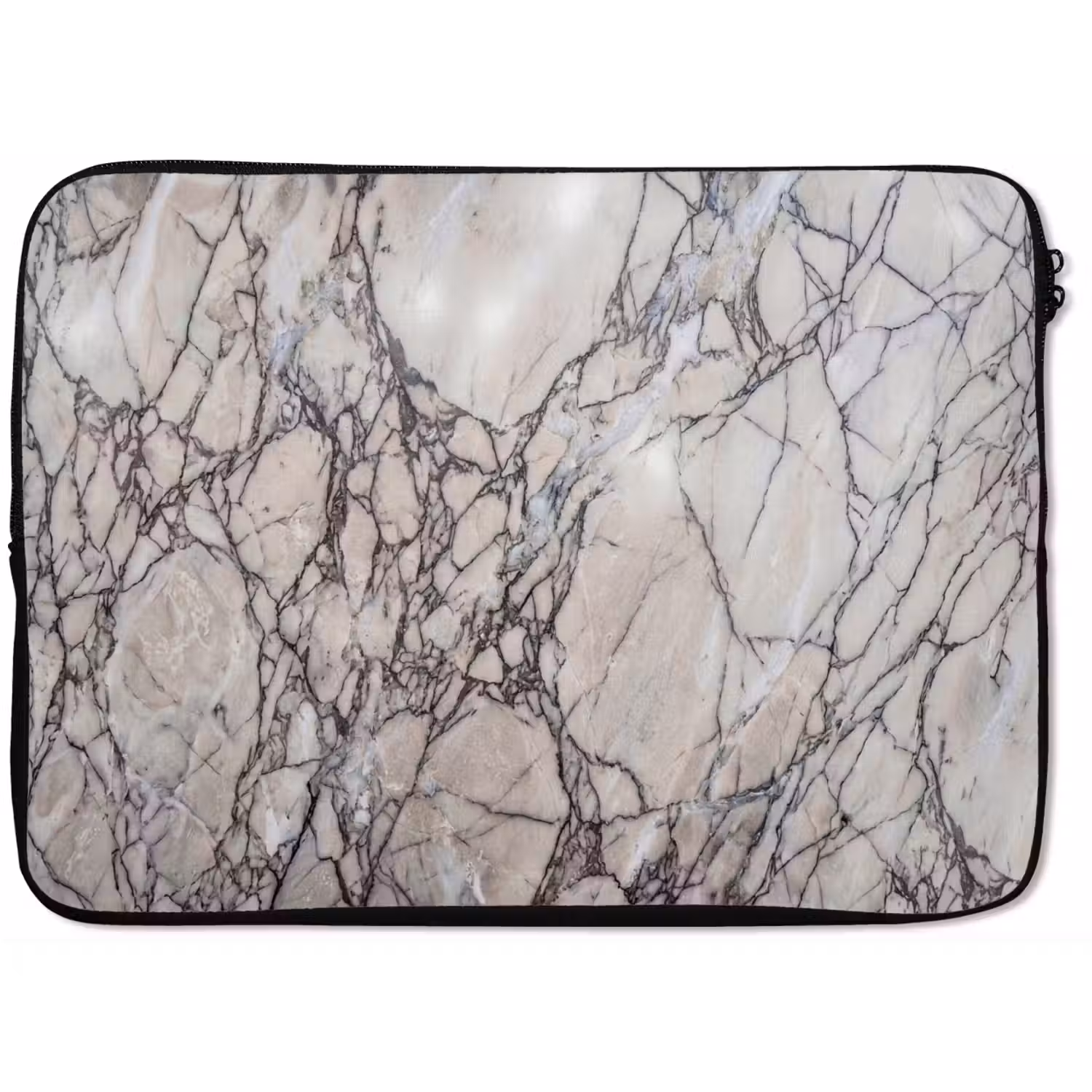 Marmer - Aderen - Patroon - Wit - Grijs laptophoes neopreen klein -zkaufland3dotto