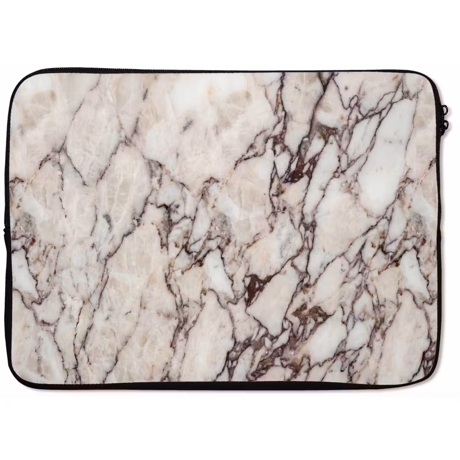 Marmer - Textuur - Abstract - Wit - Bruin laptophoes neopreen klein -zkaufland3dotto
