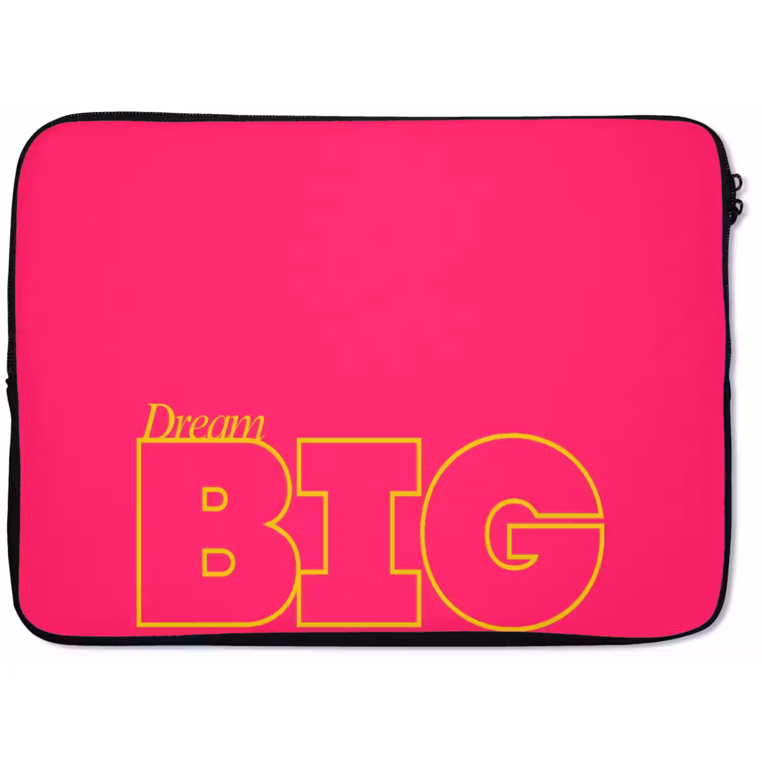 Minimalistisch - Roze - Dream big - Grafisch laptophoes neopreen klein -zkaufland3dotto