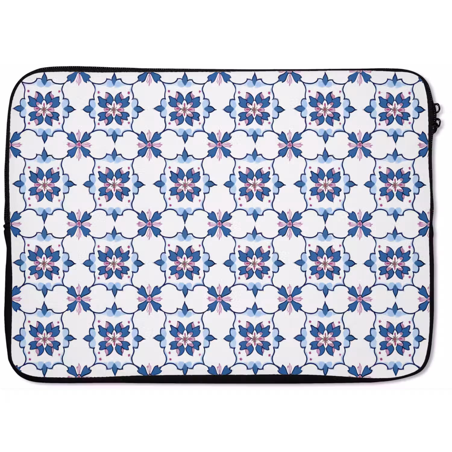 Modern - Patroon - Blauw - Roze laptophoes neopreen klein 279 -zkaufland3dotto