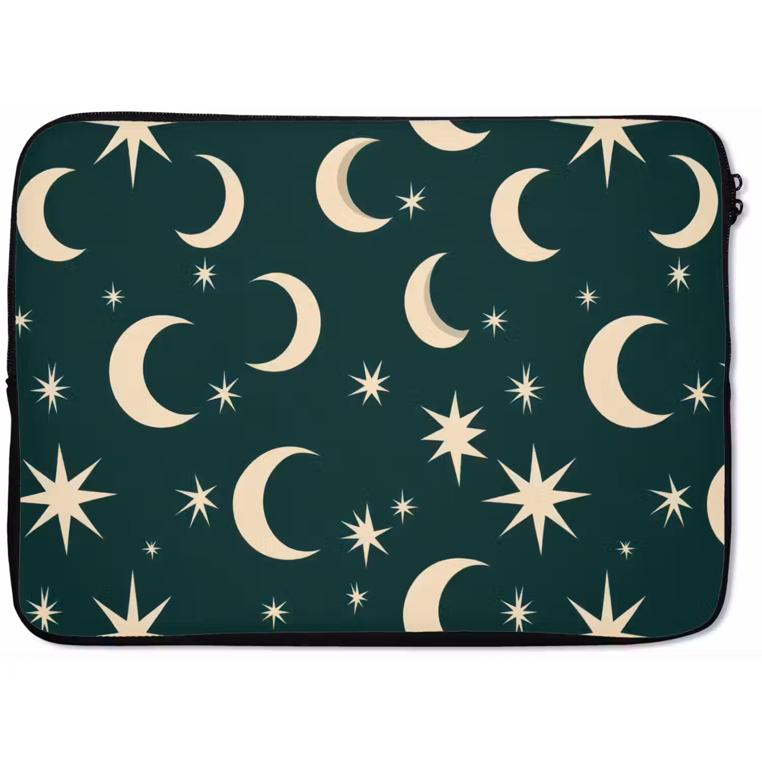 Manen - Sterren - Groen laptophoes neopreen klein 279 -zkaufland3dotto