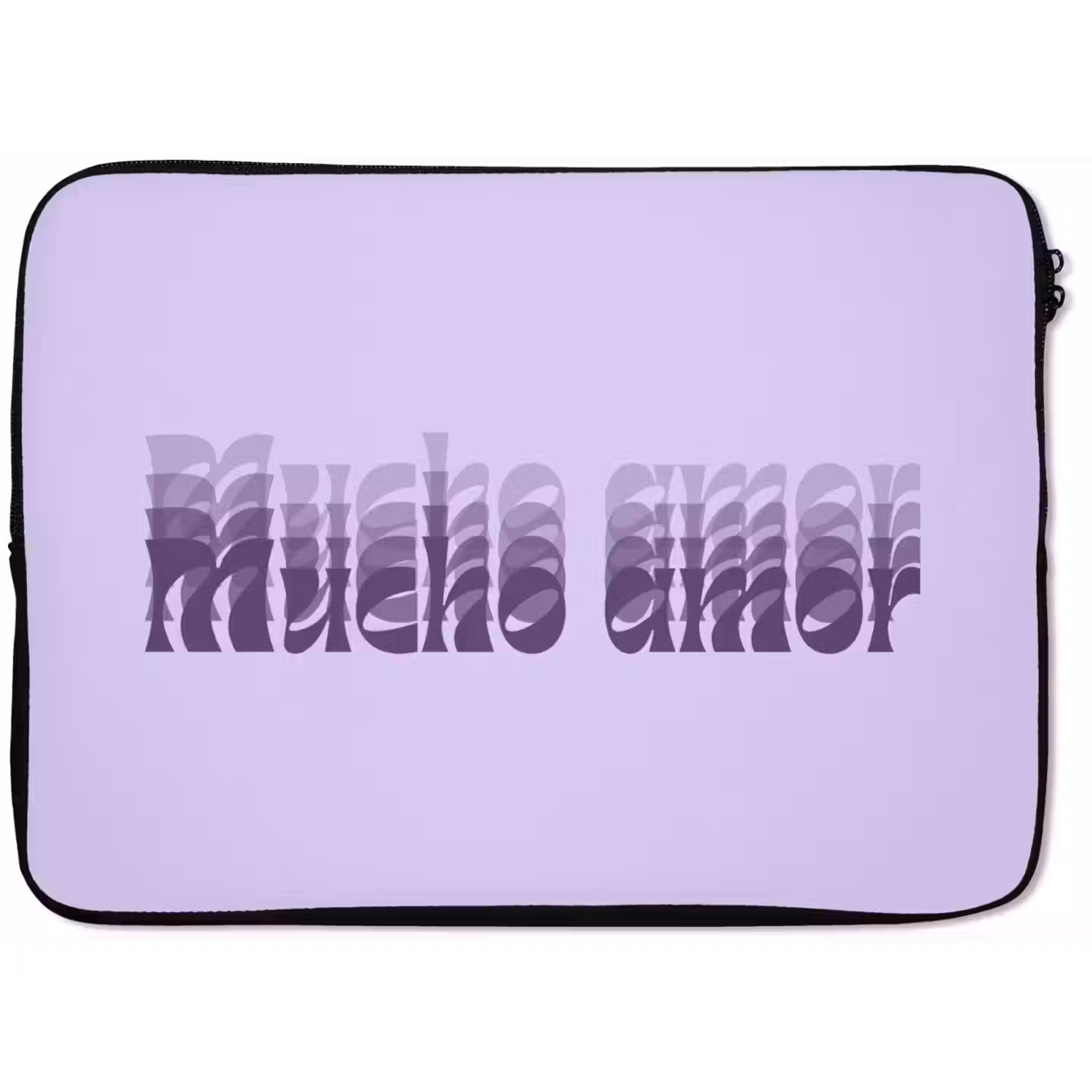 Mucho amor - Paars - Gelaagde letters laptophoes neopreen klein -zkaufland3dotto