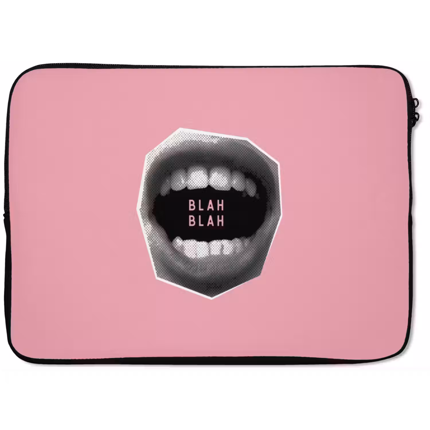 Mond - BLAH BLAH - Roze laptophoes neopreen klein -zkaufland3dotto