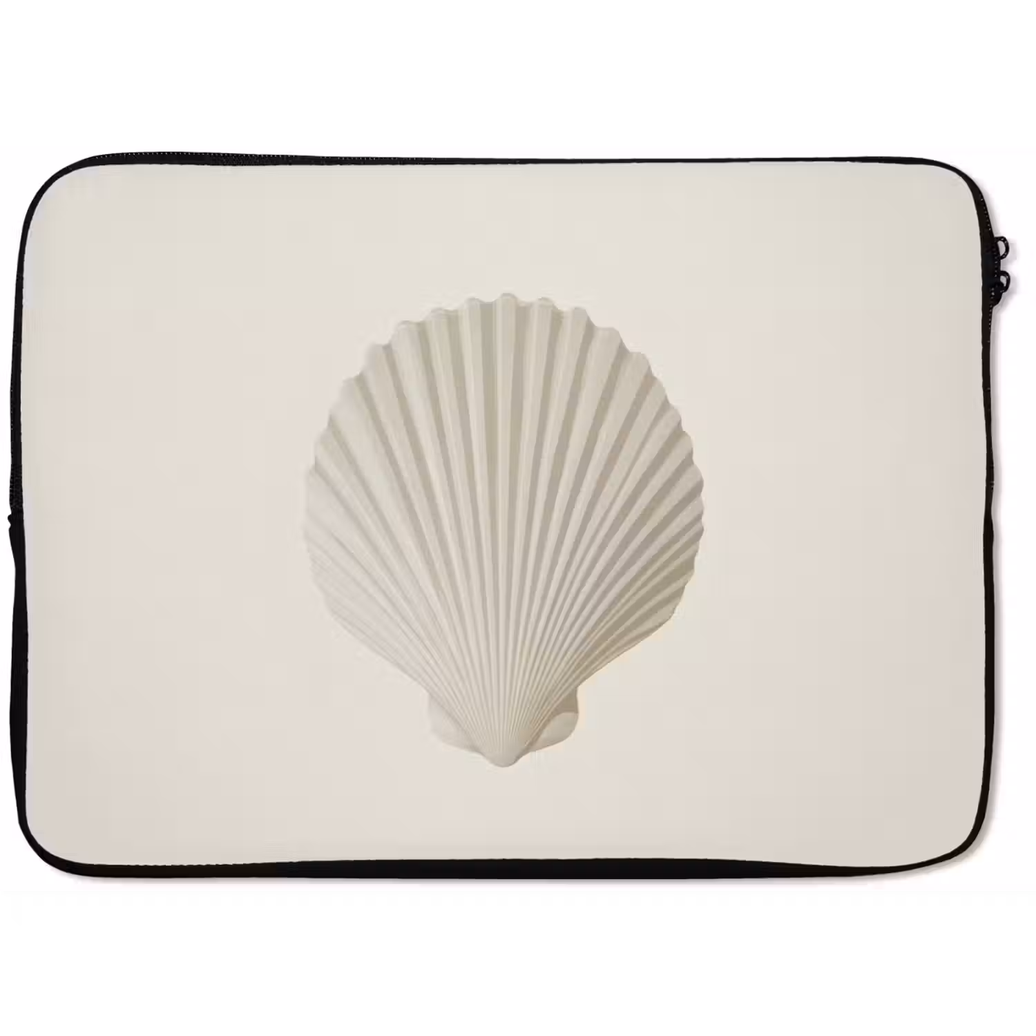 Schelp - Minimalistisch - Wit laptophoes neopreen klein -zkaufland3dotto