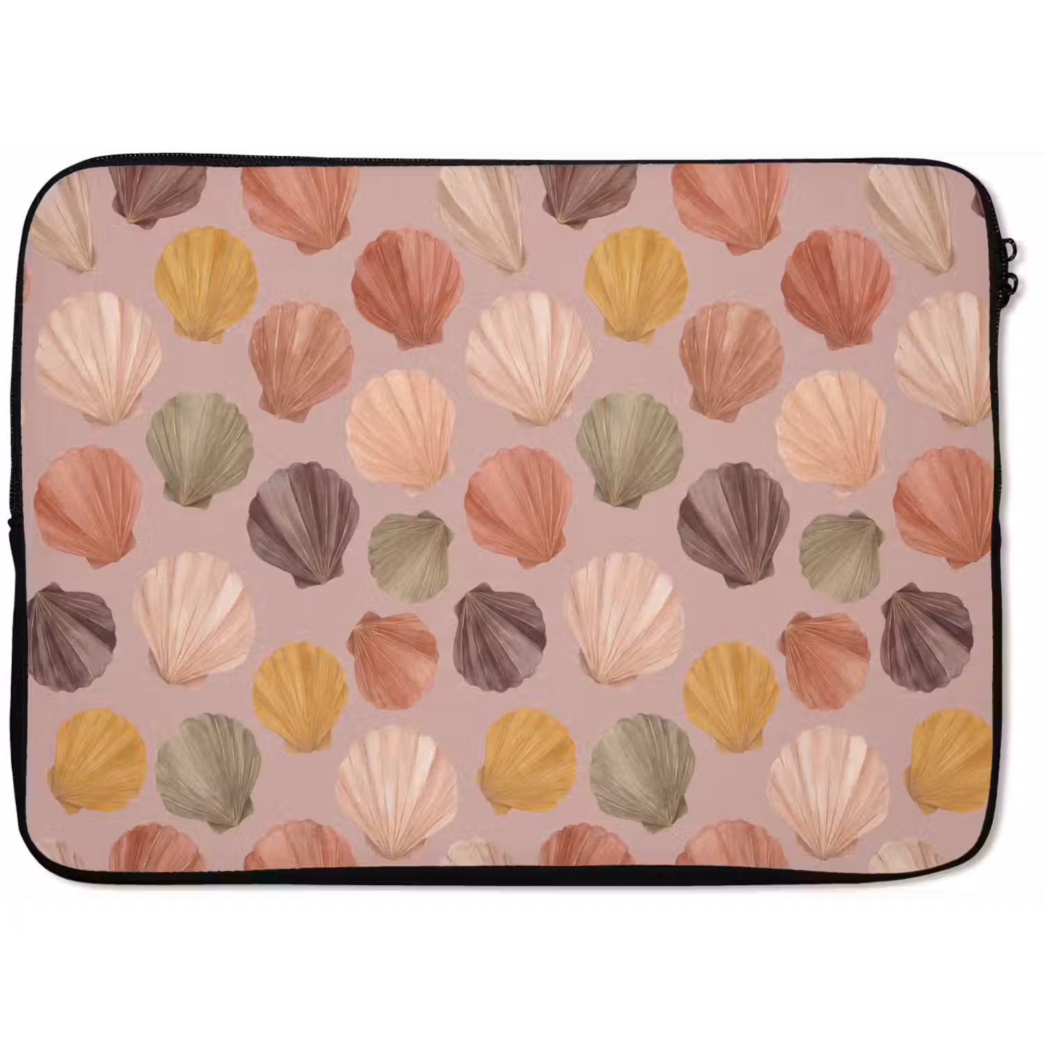 Schelp - Patroon - Zee - Aquarel - Aardetinten laptophoes neopreen klein -zkaufland3dotto