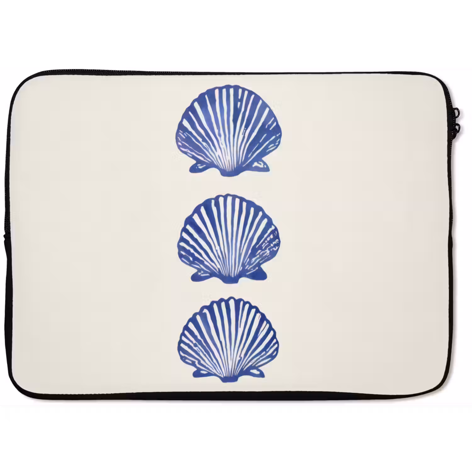 Schelpen - Blauw - Patroon laptophoes neopreen klein -zkaufland3dotto