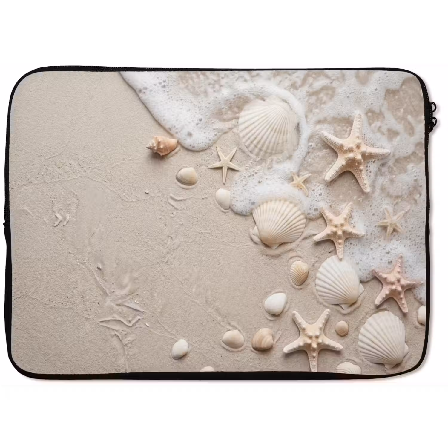 Schelpen - Zeesterren - Strand laptophoes neopreen klein -zkaufland3dotto