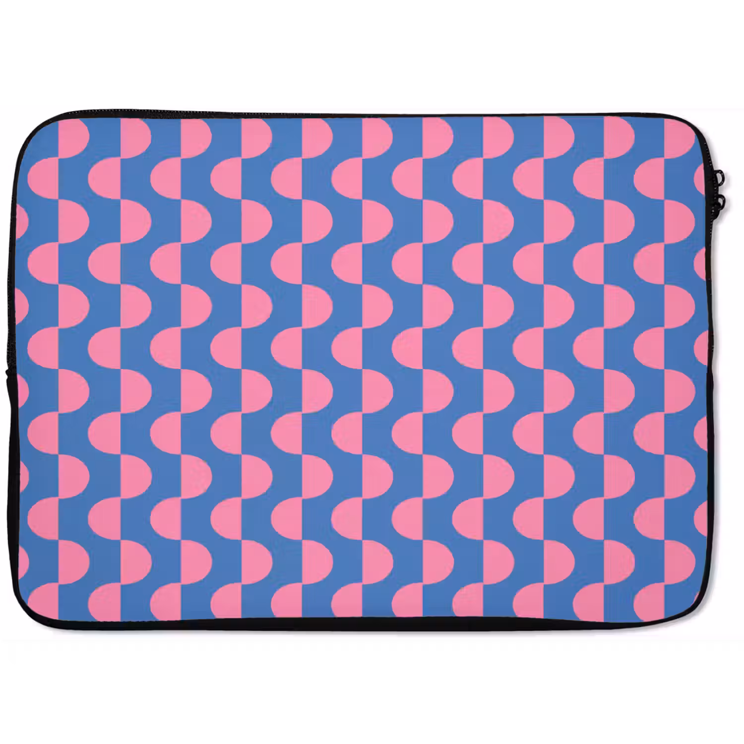 Patroon - Halve cirkels - Abstract - Modern - Roze - Blauw laptophoes neopreen klein -zkaufland3dotto