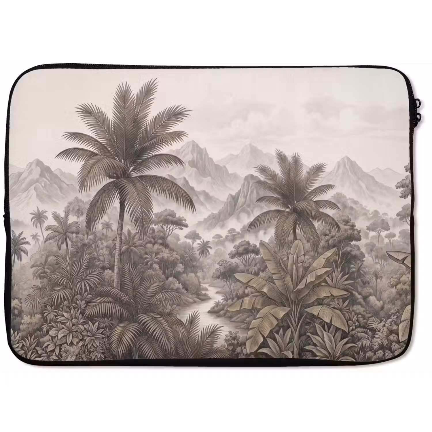 Natuur - Bergen - Rivier - Tropisch - Vintage laptophoes neopreen klein -zkaufland3dotto