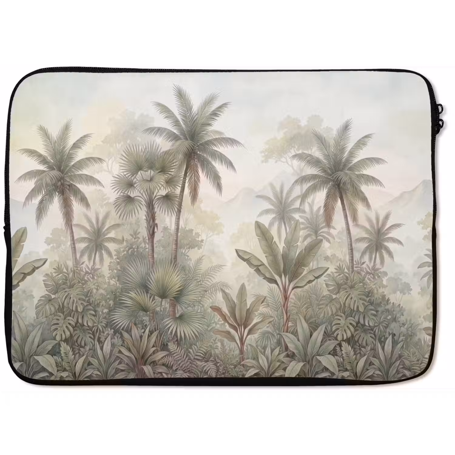 Natuur - Tropisch bos - Landschap - Aquarel - Groen laptophoes neopreen klein -zkaufland3dotto