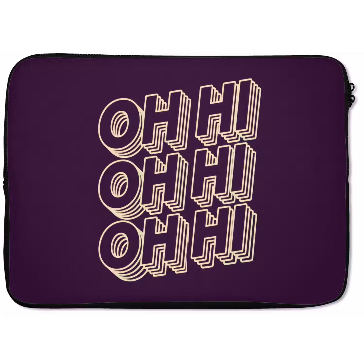 Oh hi - Paars - 3D laptophoes neopreen klein -zkaufland3dotto