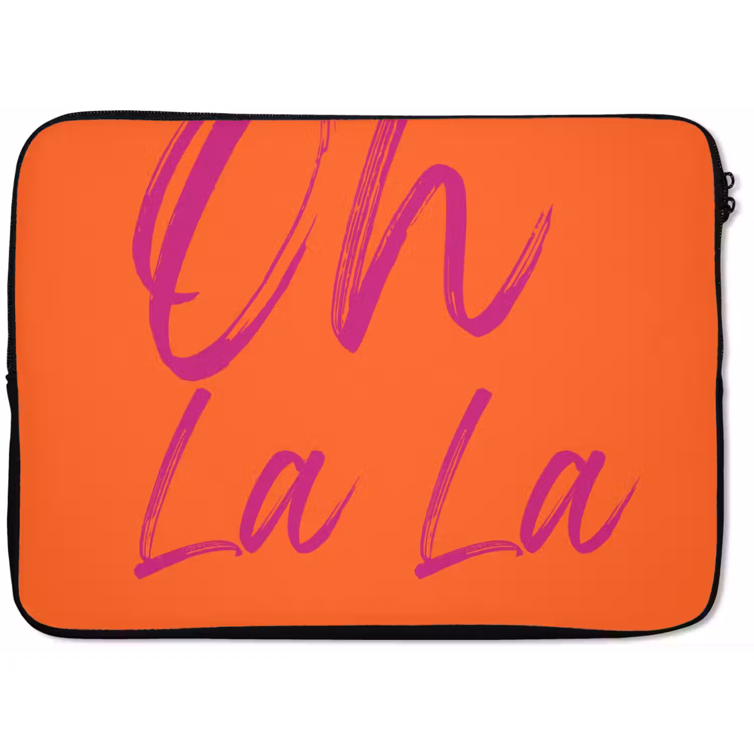 Oh la la - Oranje - Roze - Grafisch laptophoes neopreen klein -zkaufland3dotto