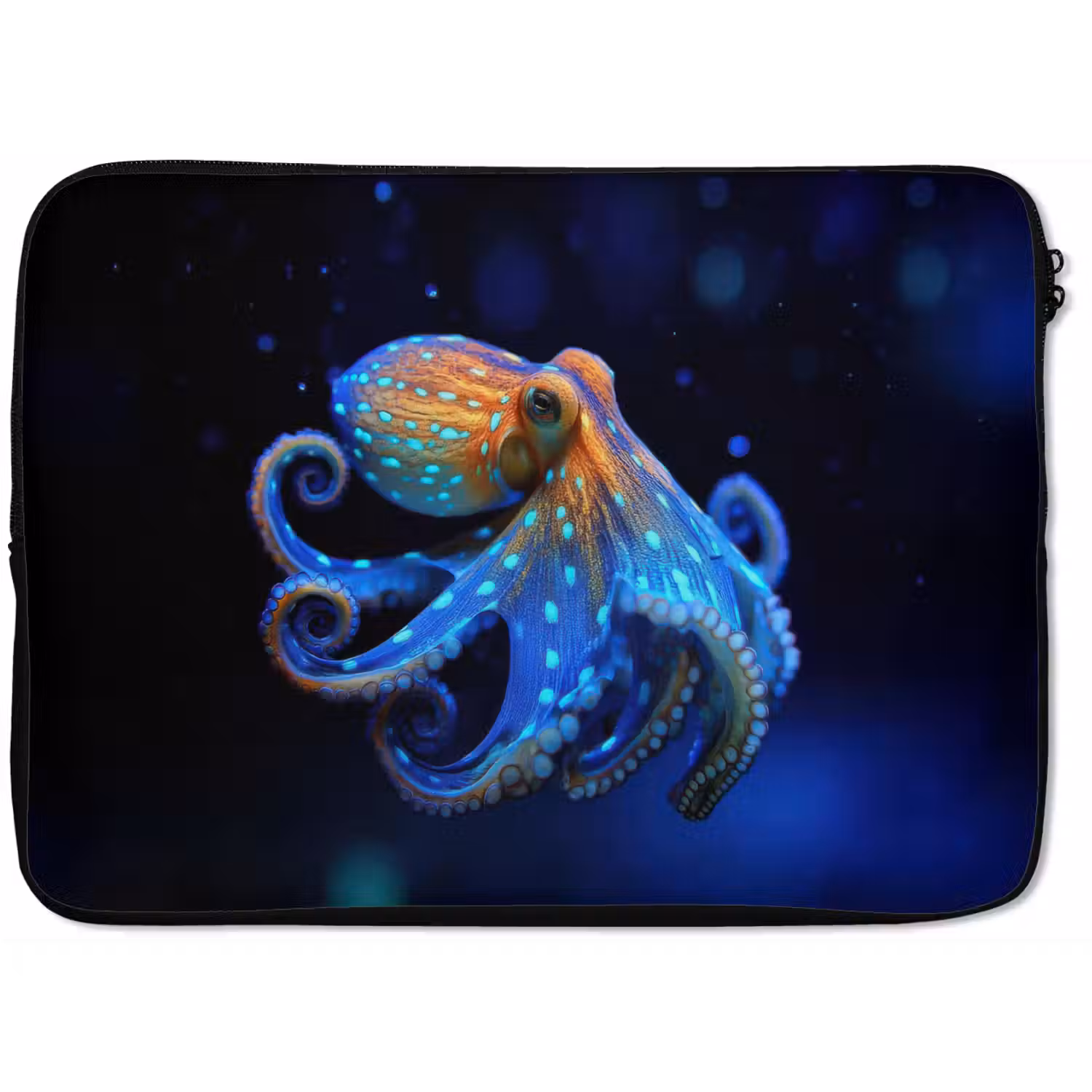 Octopus - Stippen - Blauw - Zee laptophoes neopreen klein -zkaufland3dotto