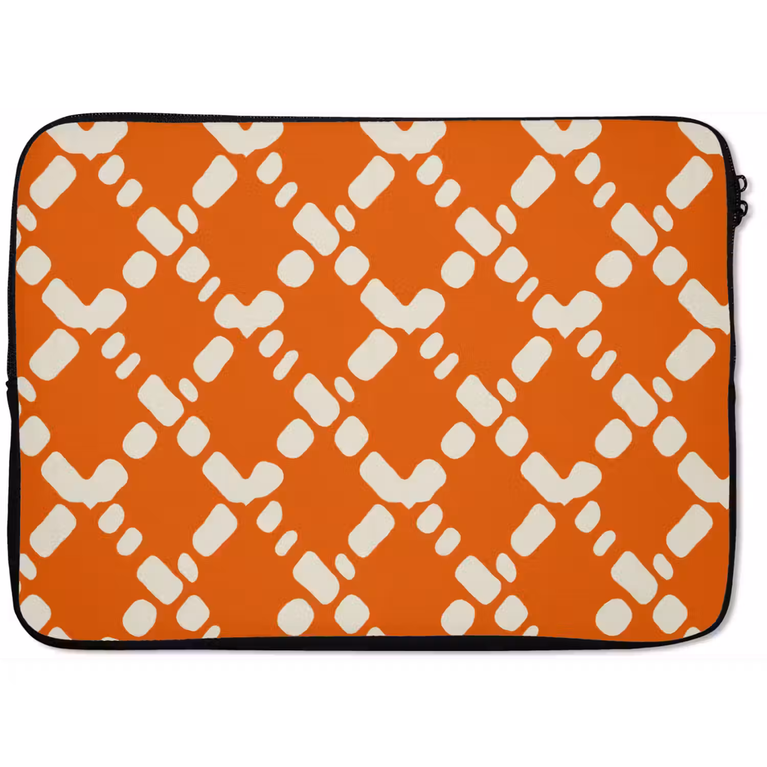 Oranje - Ruitpatroon - Wit laptophoes neopreen klein 279 -zkaufland3dotto