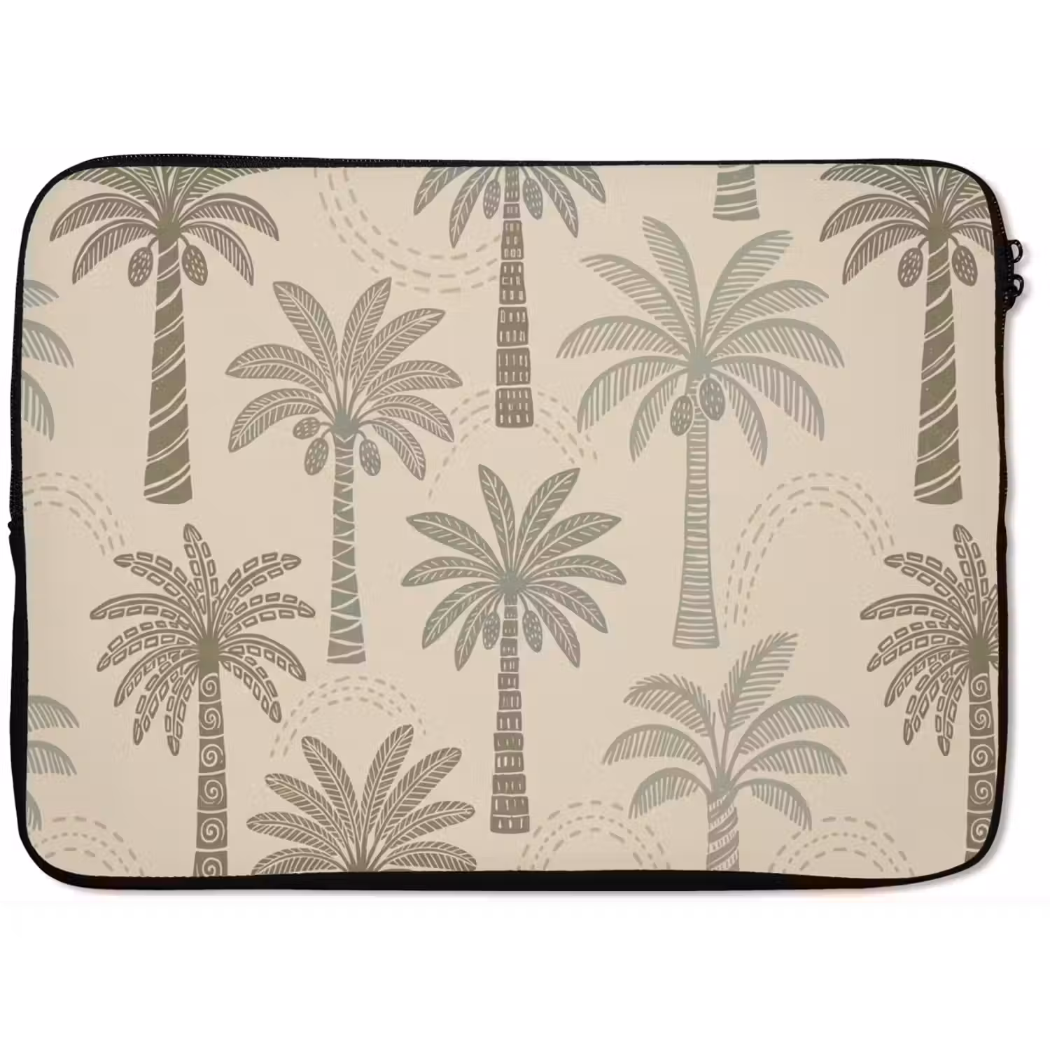 Palmbomen - Patroon - Tropisch - Beige laptophoes neopreen klein -zkaufland3dotto