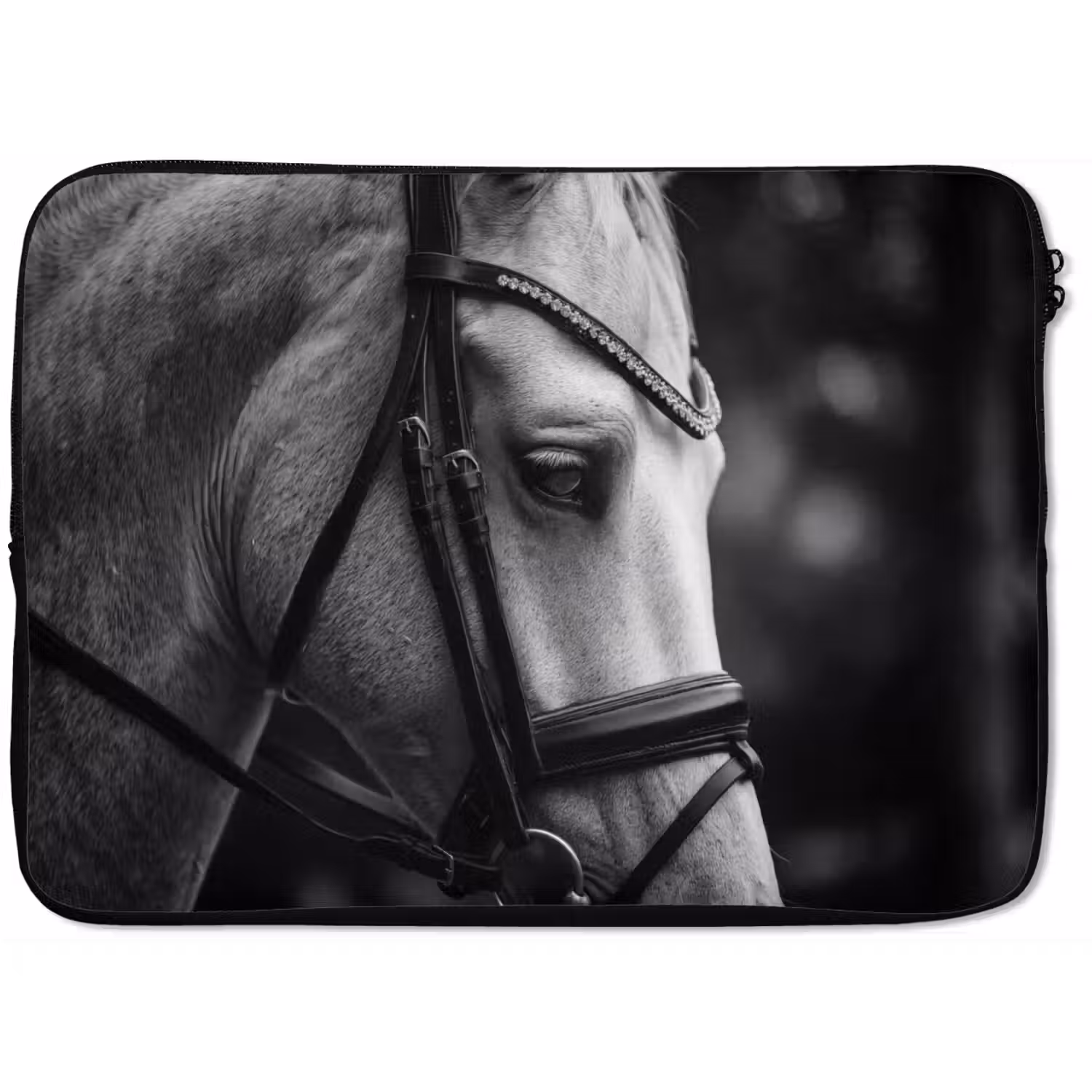 Paard - Schimmel - Portret laptophoes neopreen klein -zkaufland3dotto