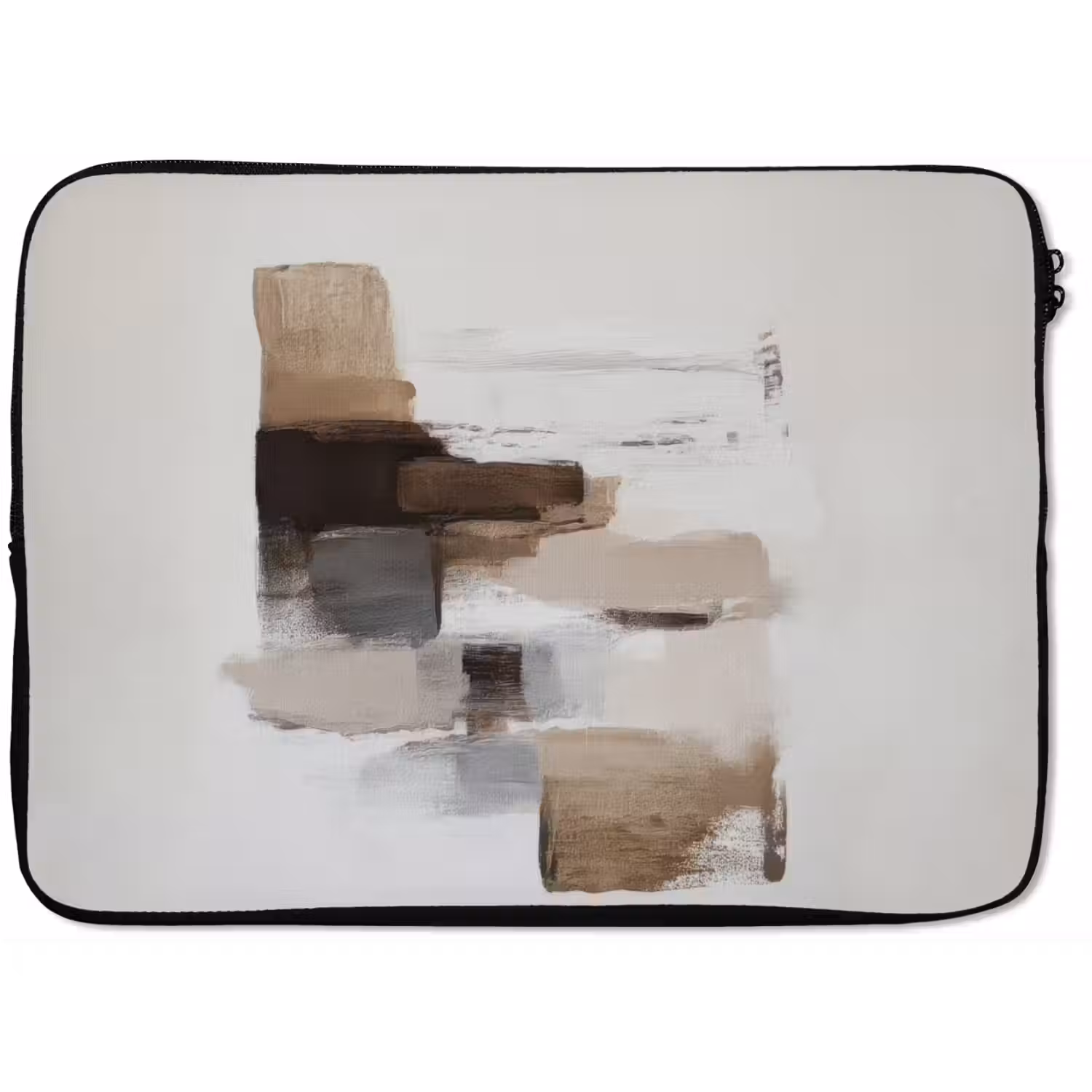 Penseelstreken - Balans - Beige - Bruin laptophoes neopreen klein -zkaufland3dotto