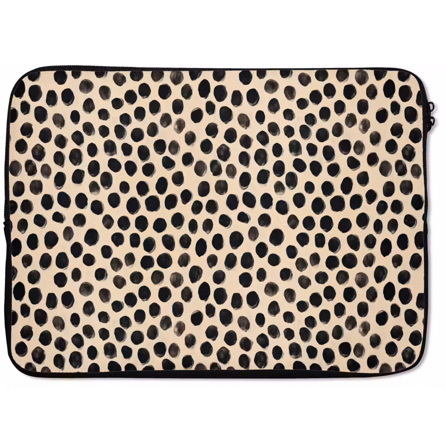 Stippen - Patroon - Zwart laptophoes neopreen klein 279 -zkaufland3dotto