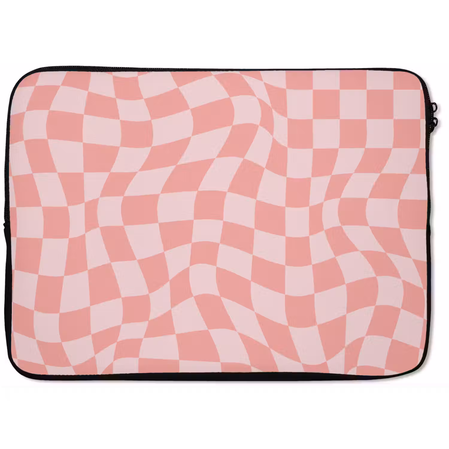 Hokjes patroon - Roze - Golvende lijnen laptophoes neopreen klein -zkaufland3dotto