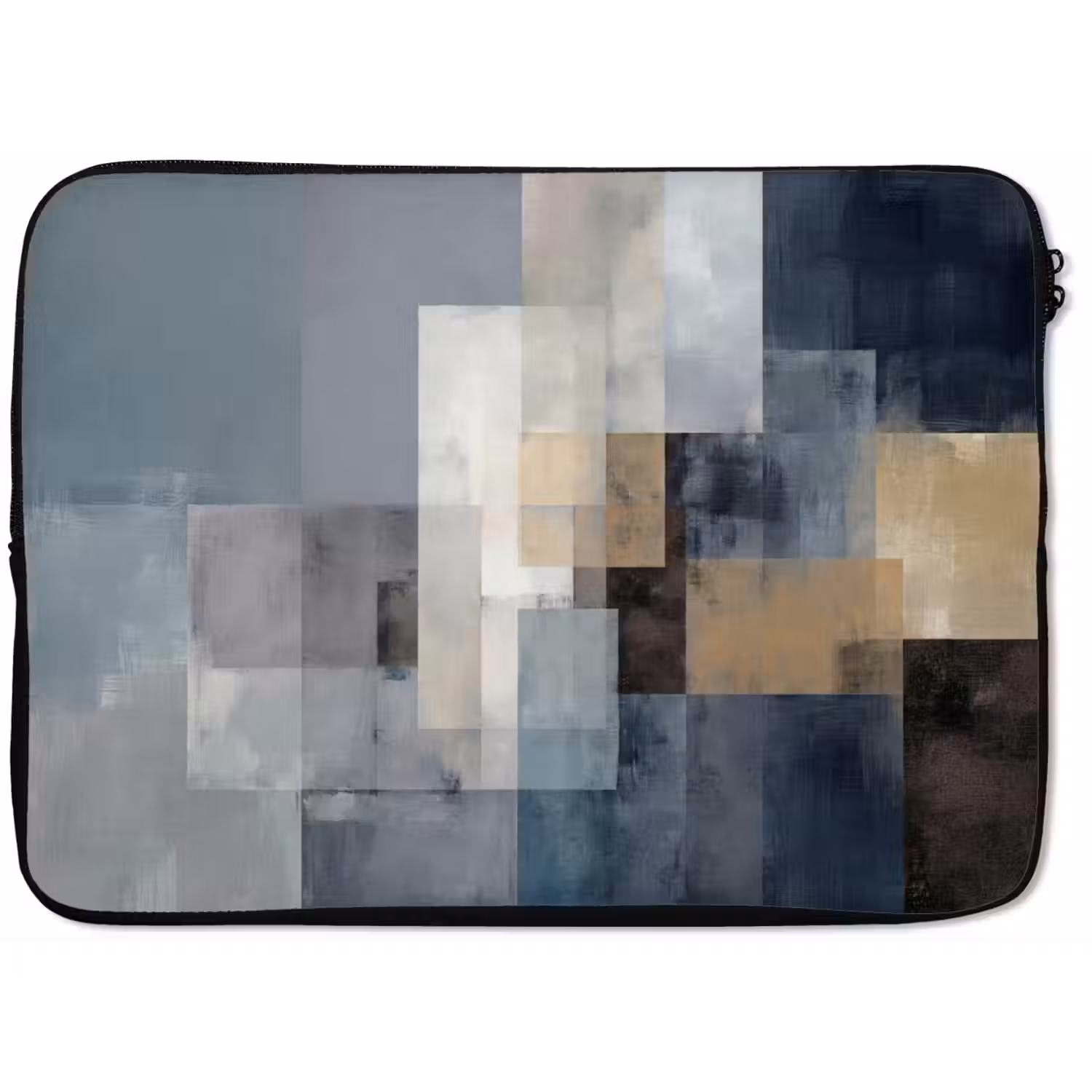 Rechthoeken - Abstract - Blauw laptophoes neopreen klein -zkaufland3dotto