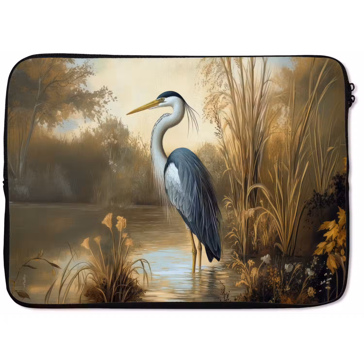 Reiger - Water - Planten laptophoes neopreen klein -zkaufland3dotto