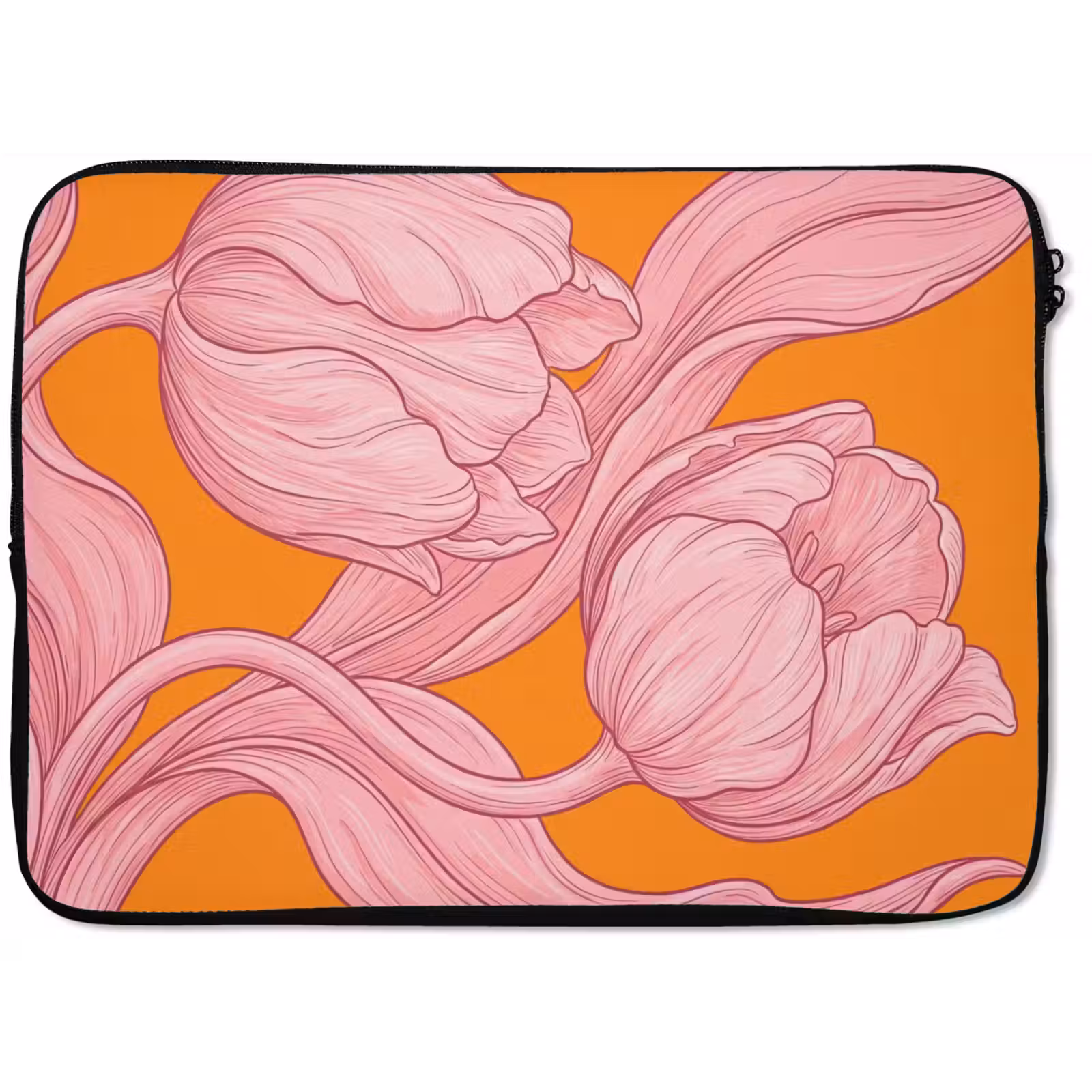 Laptop hülle - Rosa Blumen – Modern - Roze bloemen - Modern laptophoes neopreen klein
