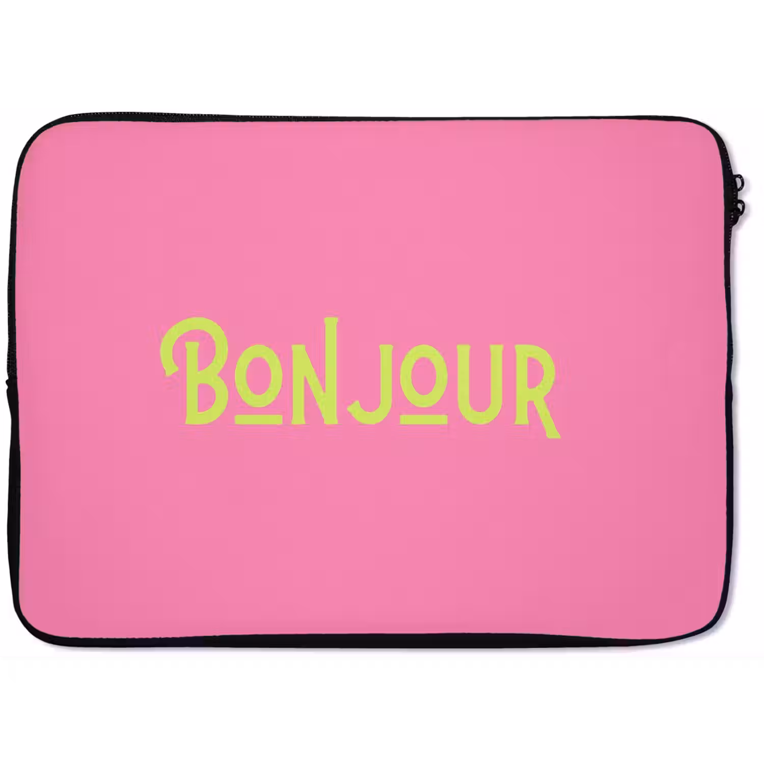 Roze - Groene Bonjour - art-deco laptophoes neopreen klein -zkaufland3dotto