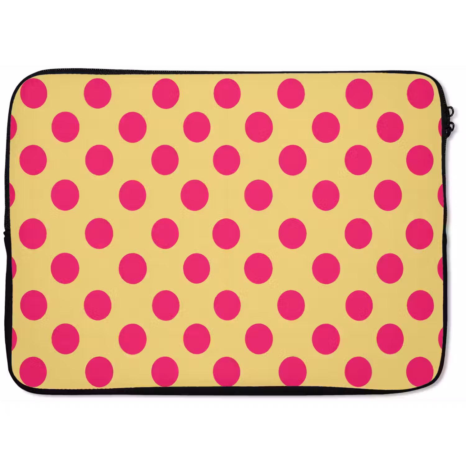 Roze - Stippen - Geel laptophoes neopreen klein 279 -zkaufland3dotto