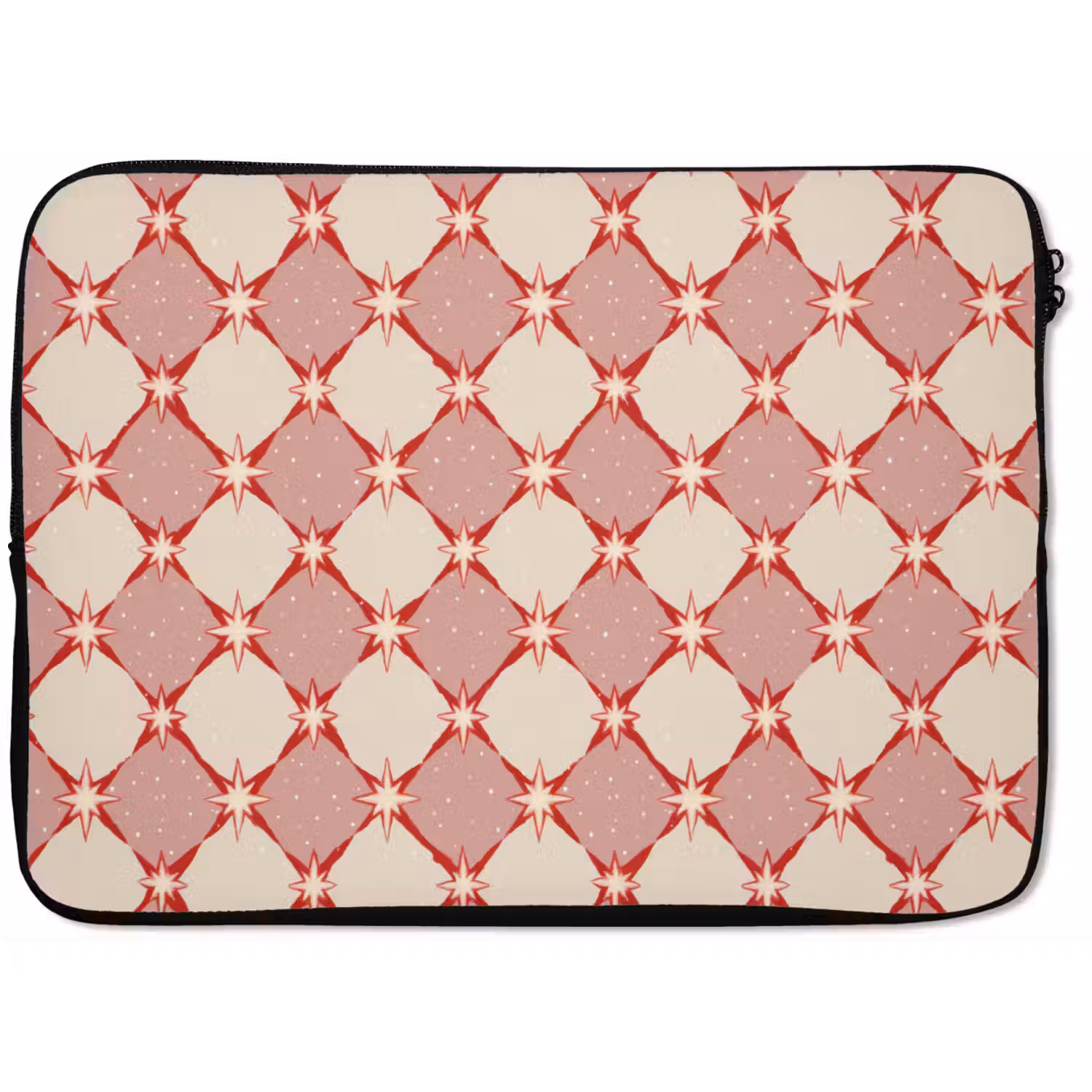 Ruiten - Sterren - Vintage - Oudroze - Rood laptophoes neopreen klein 279 -zkaufland3dotto