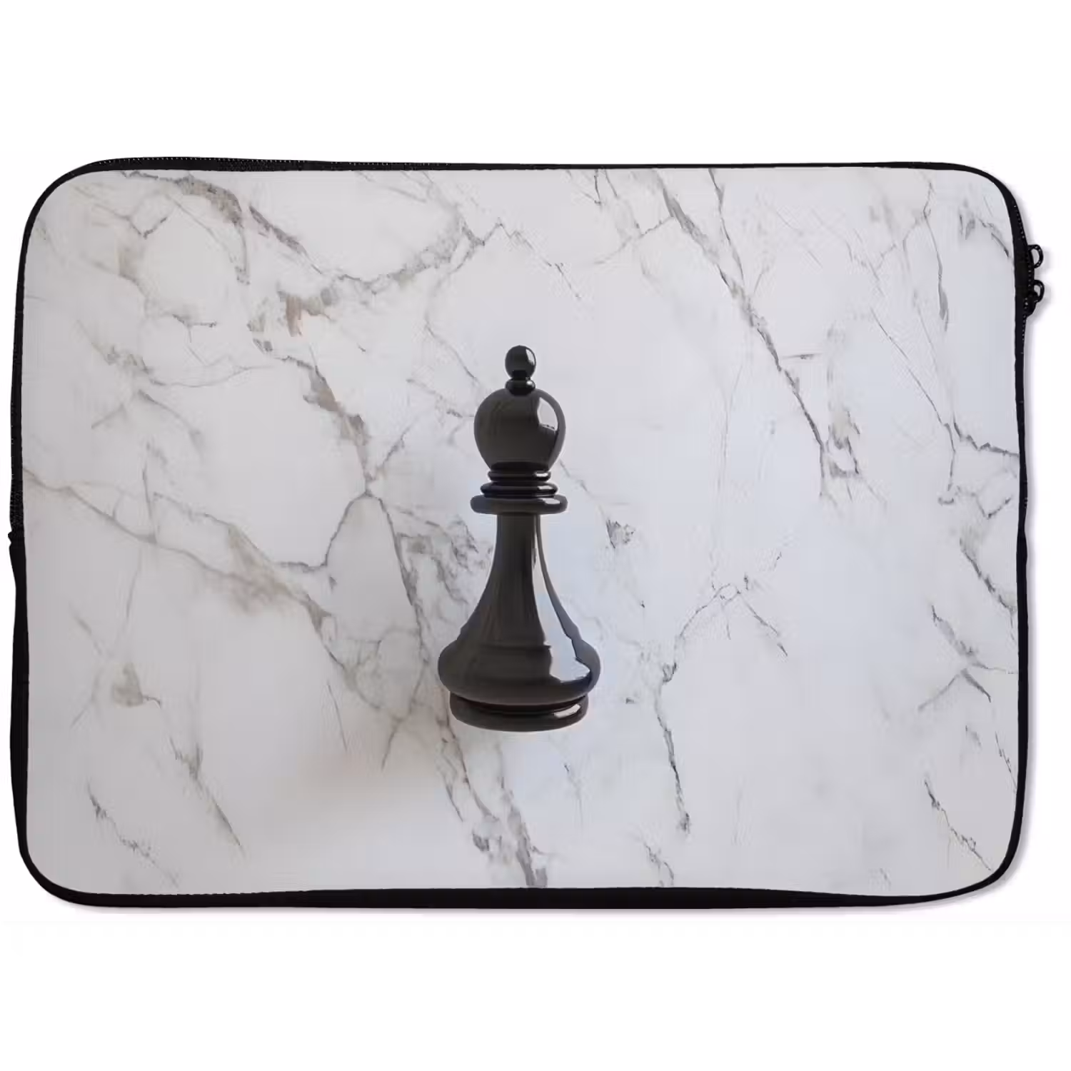 Schaakstuk - Loper - Zwart - Marmer laptophoes neopreen klein -zkaufland3dotto