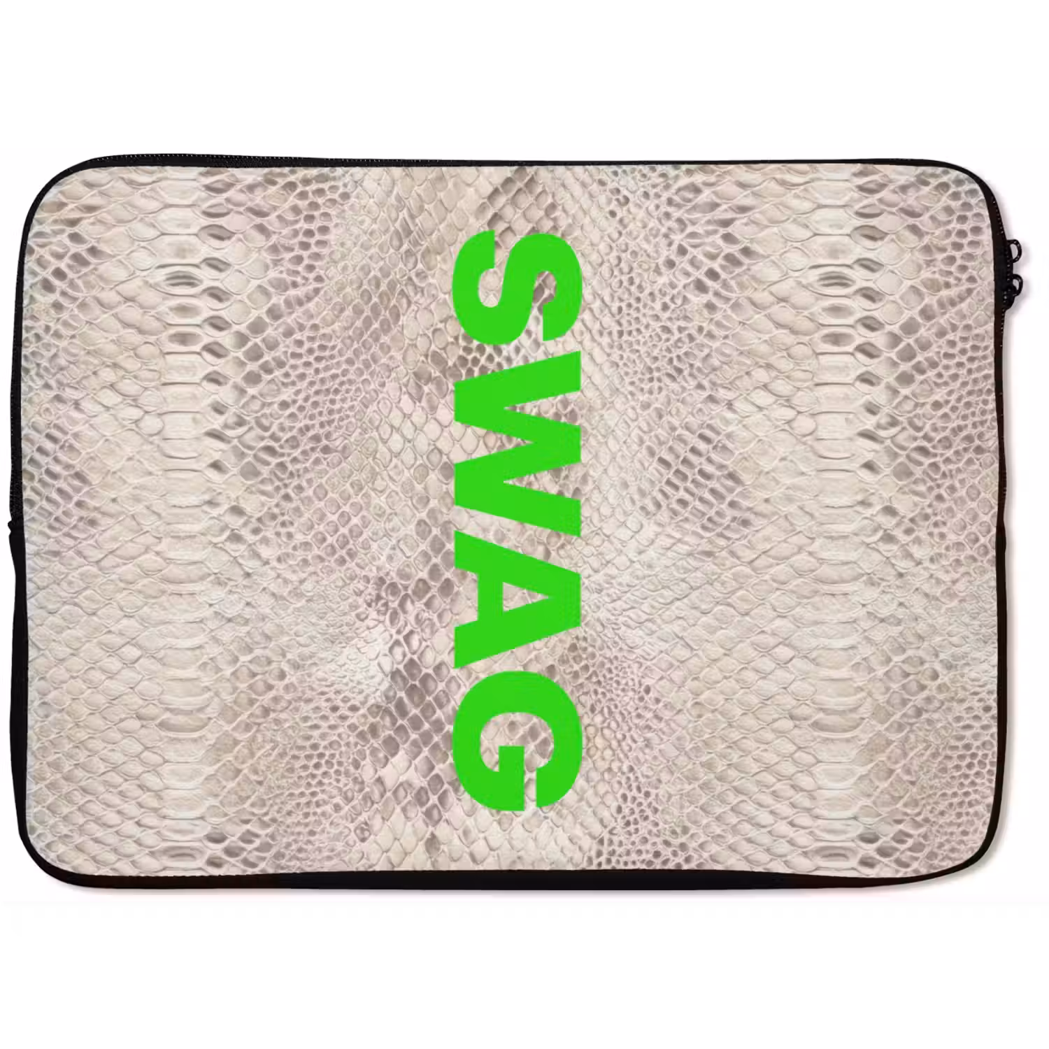 Slangenprint - SWAG - Neon - Groen laptophoes neopreen klein -zkaufland3dotto