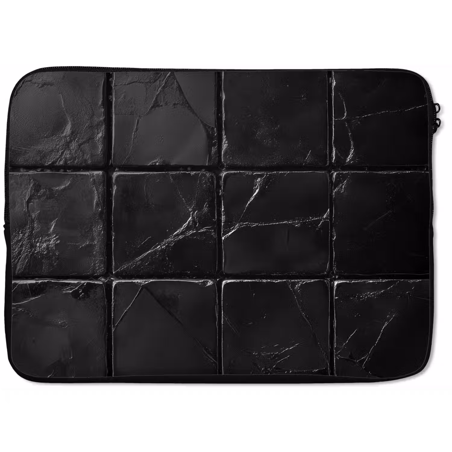 Zwart - Tegels - Steen laptophoes neopreen klein -zkaufland3dotto