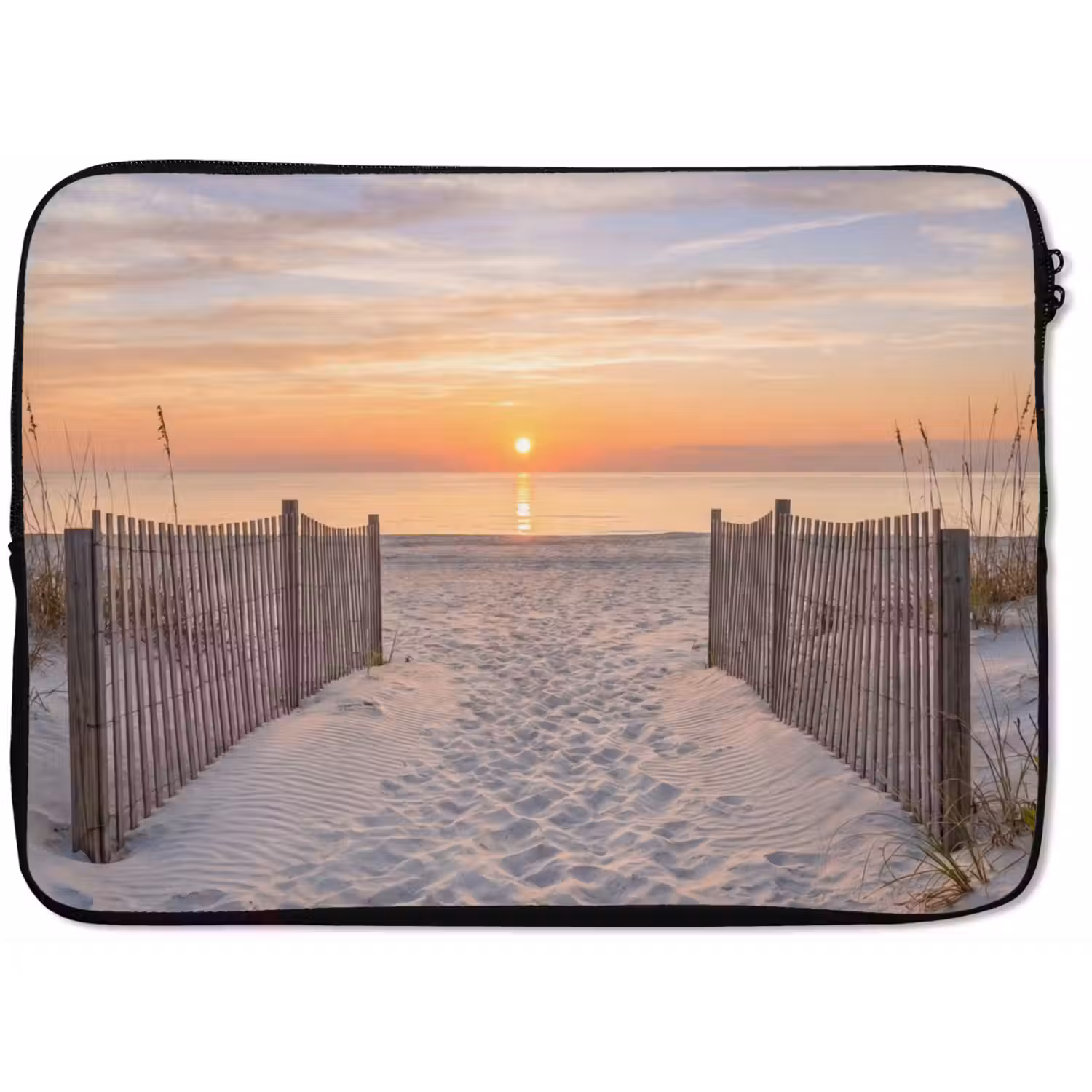 Zonsondergang - Strand - Zand laptophoes neopreen klein -zkaufland3dotto