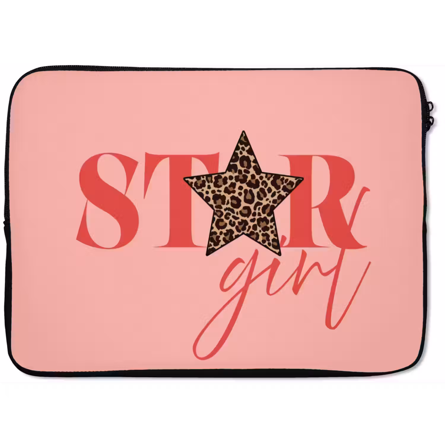 Star girl - Roze - Panter - Ster laptophoes neopreen klein -zkaufland3dotto