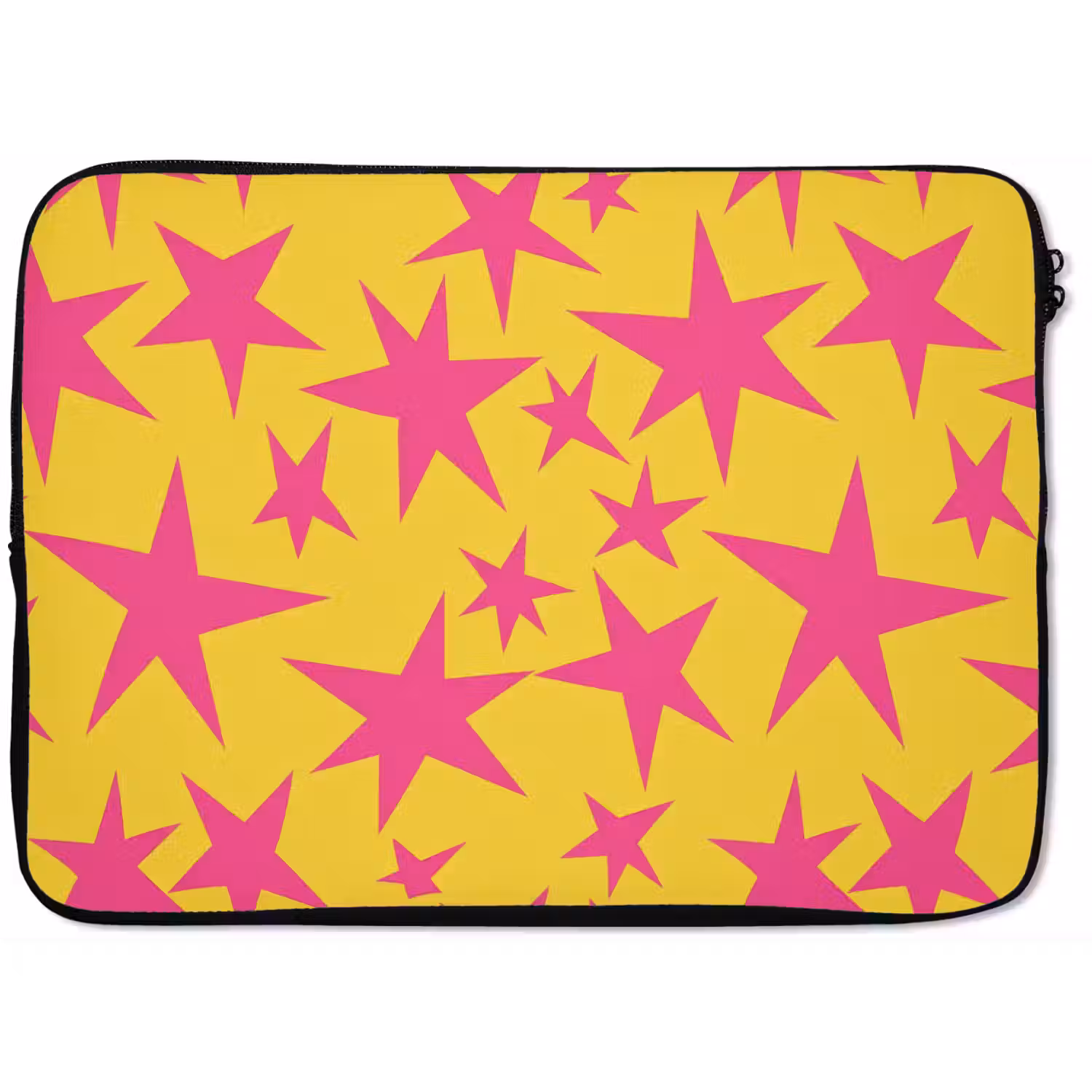 Sterren - Patroon - Roze - Geel laptophoes neopreen klein 279 -zkaufland3dotto