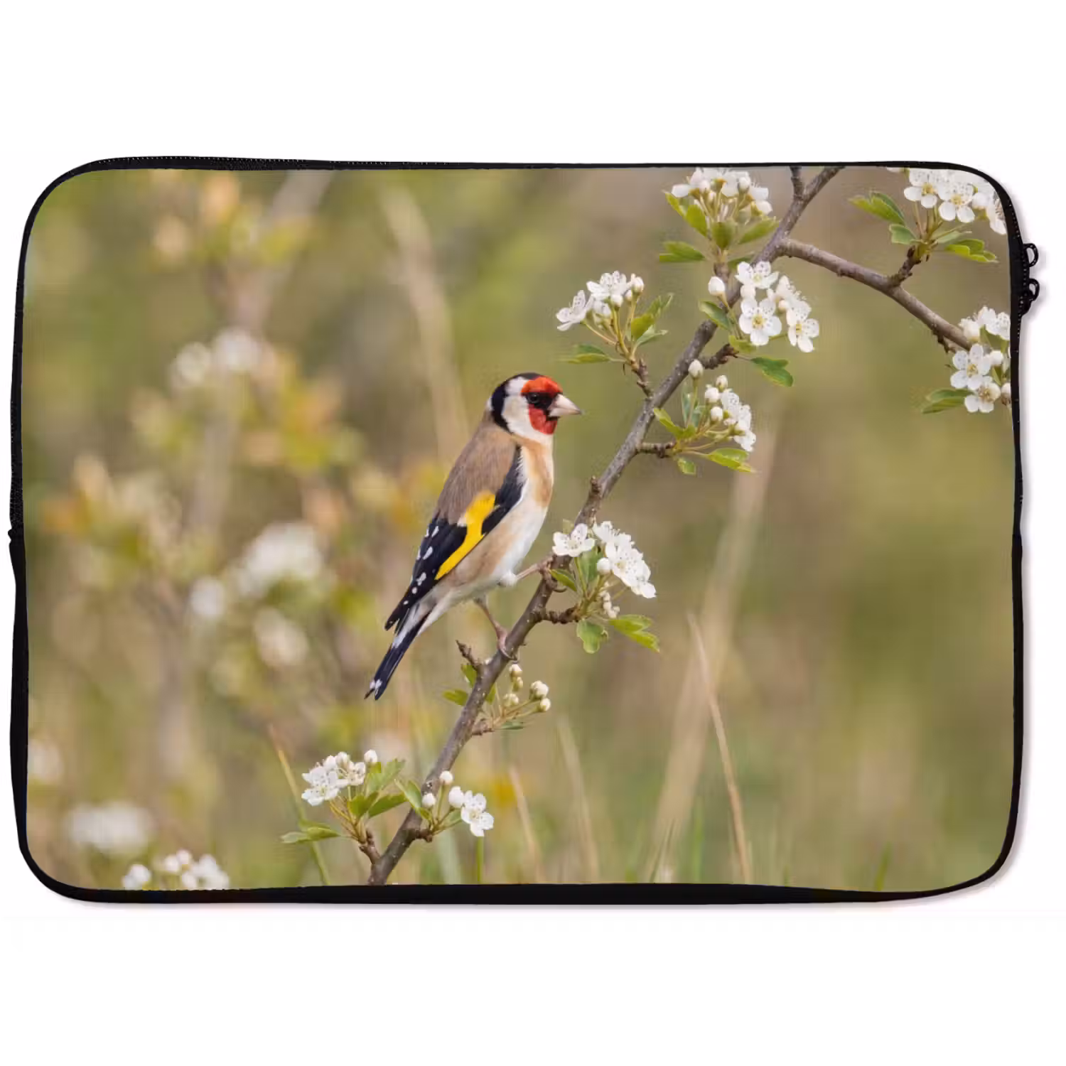 Putter - Bloesem - Lente - Natuur - Kleurrijk laptophoes neopreen klein -zkaufland3dotto