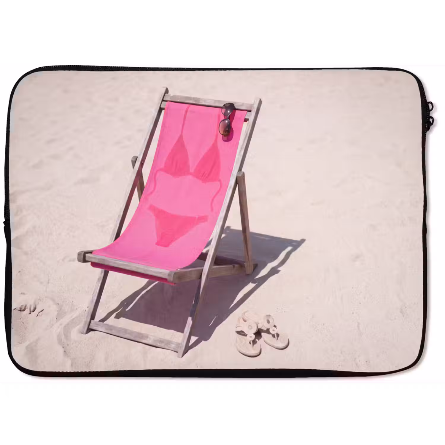 Strand - Ligstoel - Badkleding - Zomer - Roze laptophoes neopreen klein -zkaufland3dotto