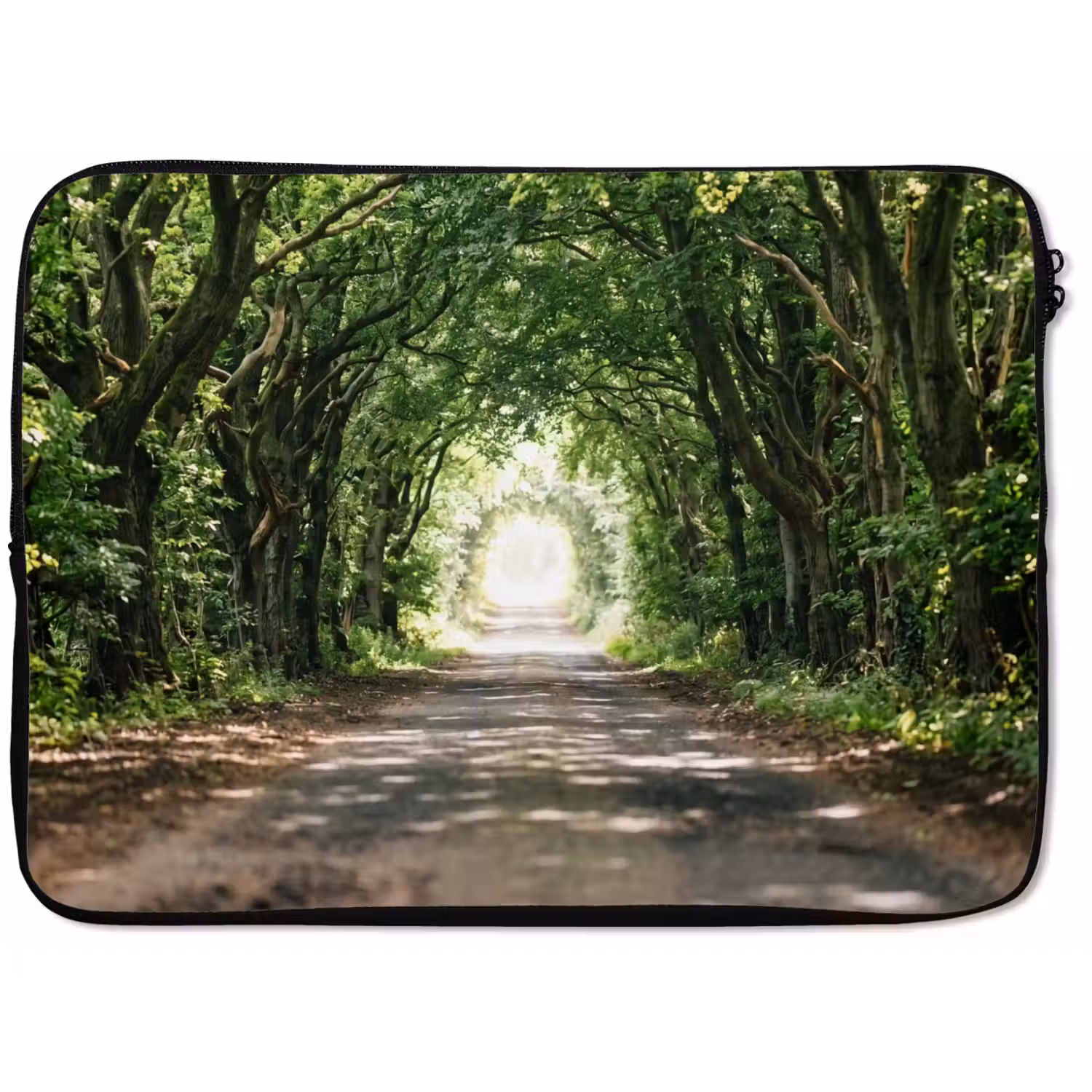 Weg - Bomen - Natuur - Groen laptophoes neopreen klein -zkaufland3dotto
