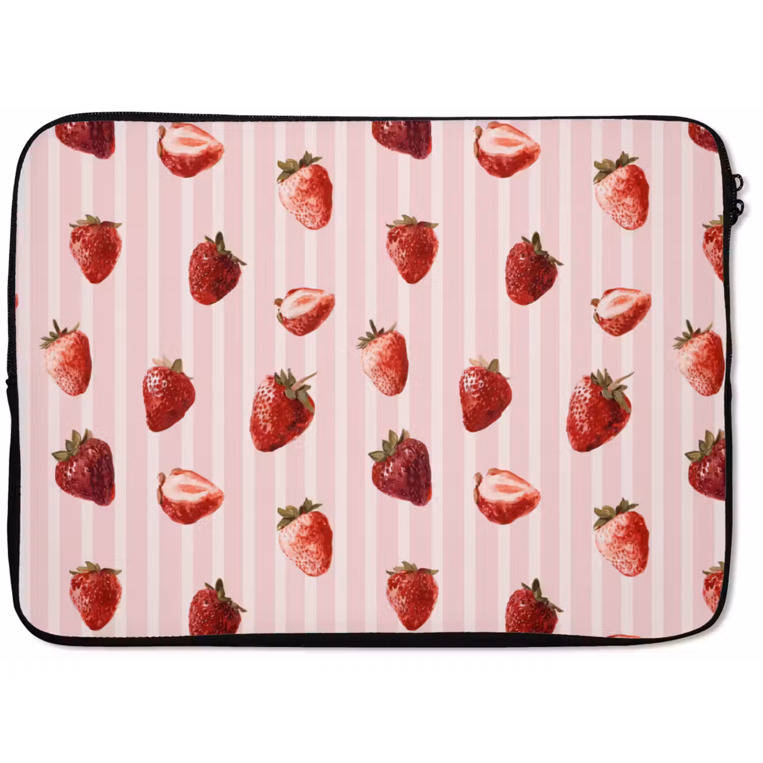 Strepen - Aardbei - Roze laptophoes neopreen klein 279 -zkaufland3dotto