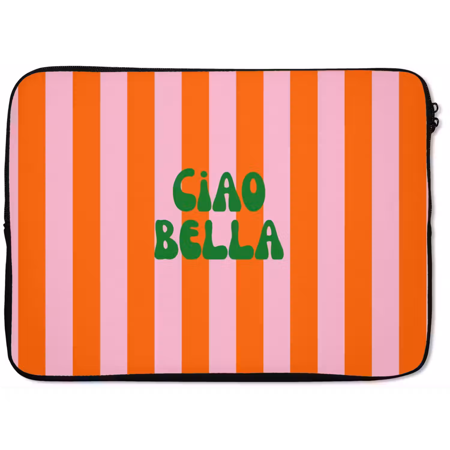 Strepen - Oranje - Verticaal - Ciao bella laptophoes neopreen klein -zkaufland3dotto