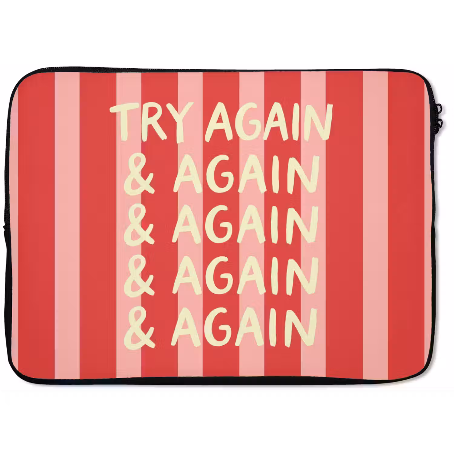 Strepen - Rood - Try again laptophoes neopreen klein -zkaufland3dotto
