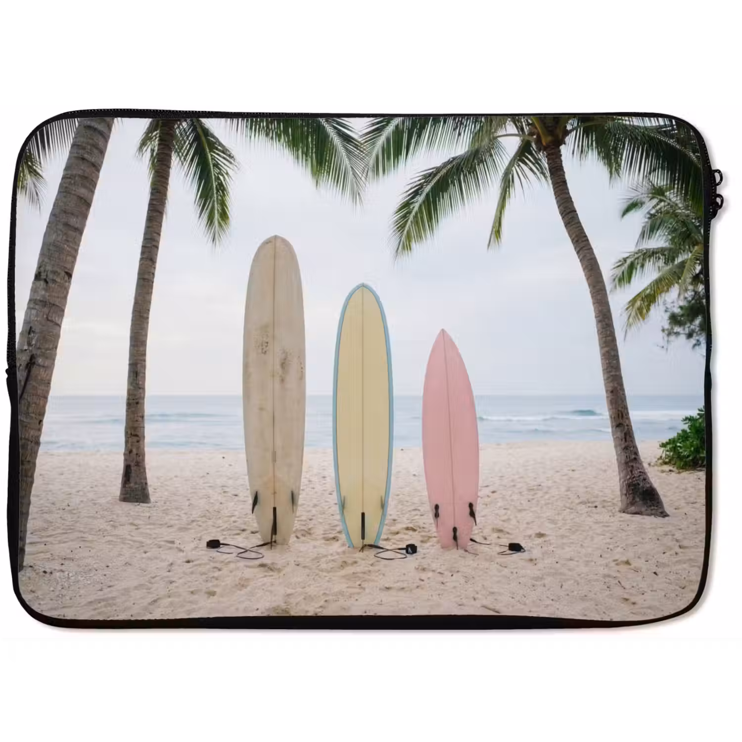 Surfboard - Palmbomen - Kleurrijk laptophoes neopreen klein -zkaufland3dotto