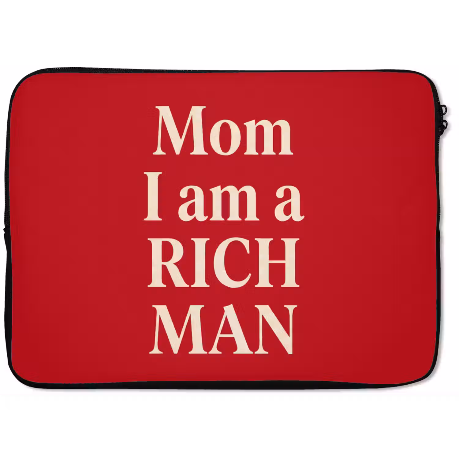 Tekst - Rijkdom - Motivatie - Rood - Modern laptophoes neopreen klein -zkaufland3dotto