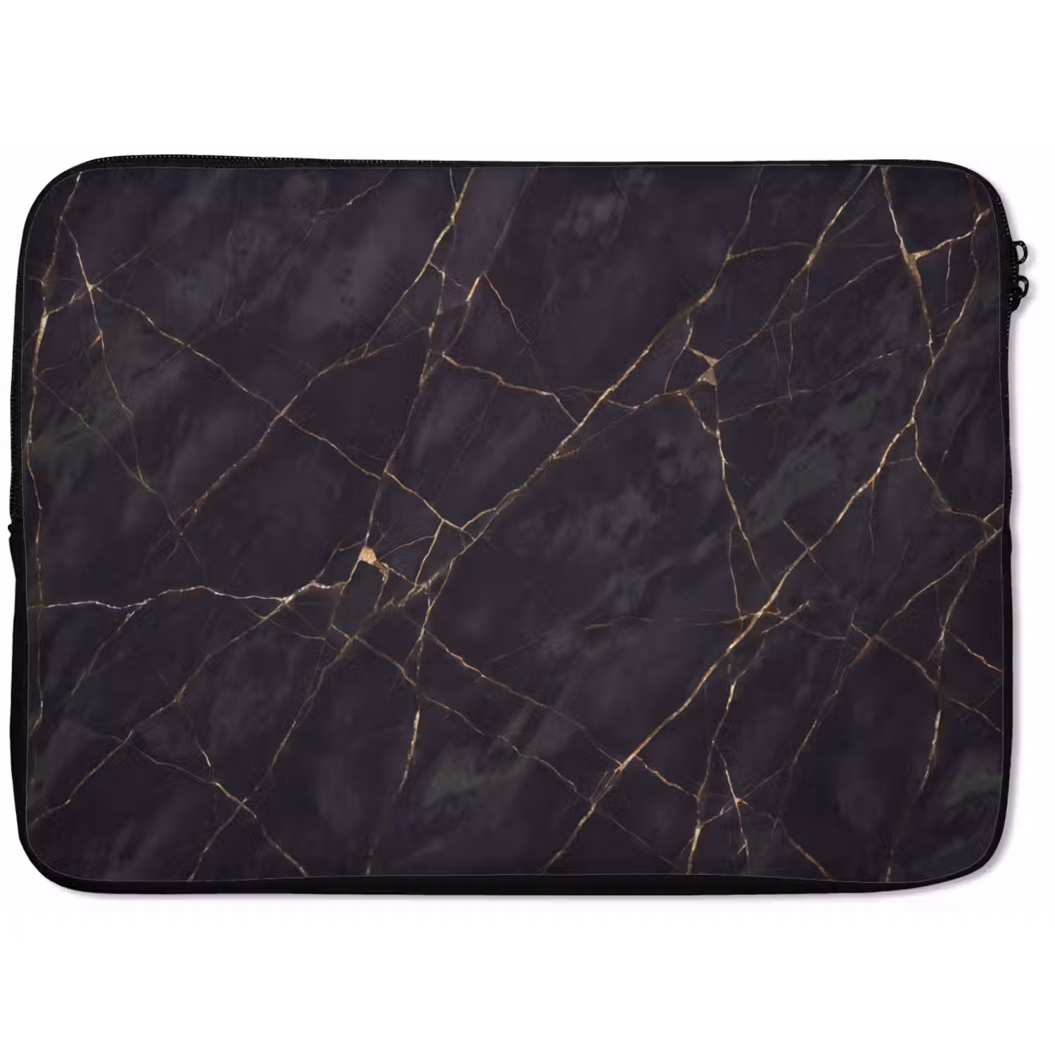 Textuur - Gouden lijnen - Abstract - Modern - Zwart laptophoes neopreen klein -zkaufland3dotto