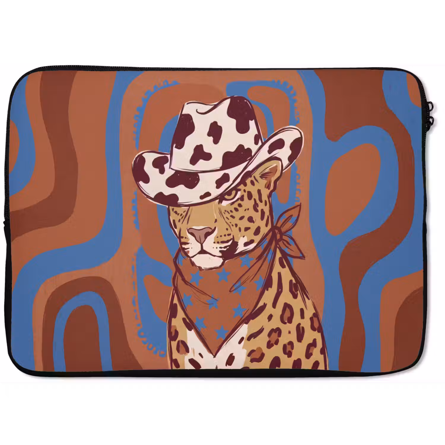 Dieren - Cowboyhoed - Modern - Illustratie - Bruin laptophoes neopreen klein -zkaufland3dotto