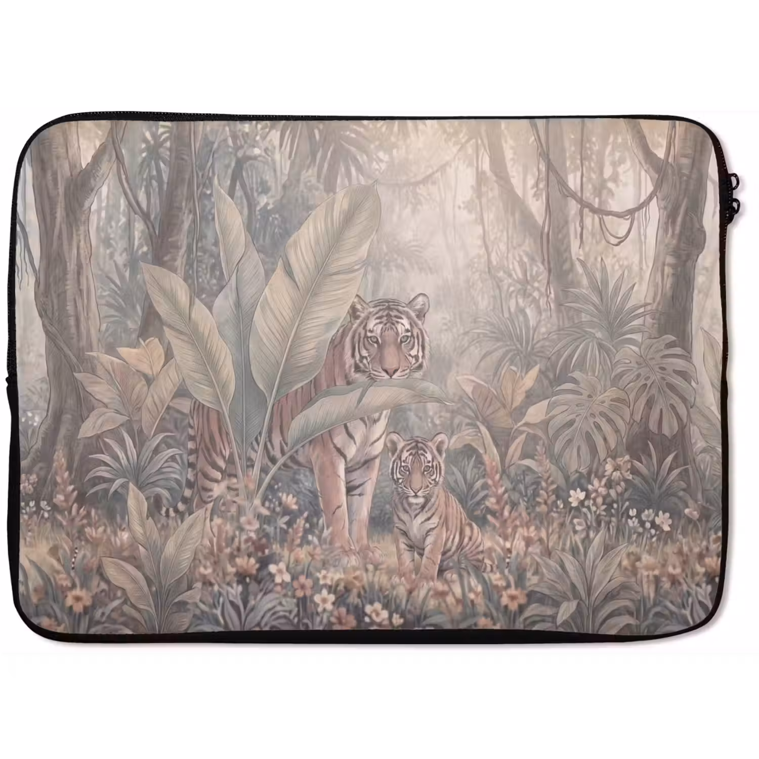 Tijger - Welp - Jungle - Illustratie - Dieren laptophoes neopreen klein -zkaufland3dotto